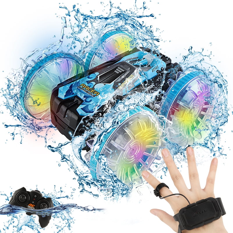 XHtang Remote Control Cars Boat, 2.4GHz Gesture 360°Rotating 4WD RC Car