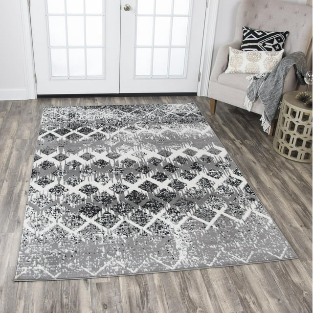 XI6943 Gray 8' x 10' PowerLoomed Area Rug