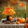 thumbnail image 1 of XIA0LE 1 Bundles Fall Flowers Artificial Sunflowers Maple Leaf Bouquet, Faux Sunflowers With Fall Chrysanthemums Flower Arrangements For Home Decoration Cemetery Grave Fall Decor Thanksgiving, 1 of 6