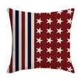 thumbnail image 1 of XIA0LE 4th of July Patriotic Decorative Throw Pillow 14x14in, Red White Blue Stripes Stars Outdoor Pillow, America Rustic Independence Day Cushion Home Decor (A), 1 of 5