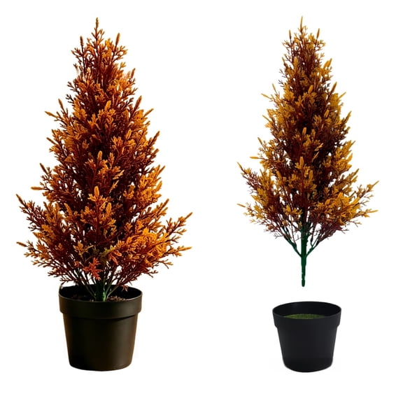 XIA0LE Artificial Mini Spruce Tree Faux With Ground Stake Small Potted Christmas Decoration For Indoor Outdoor Winter Holiday Porch Display