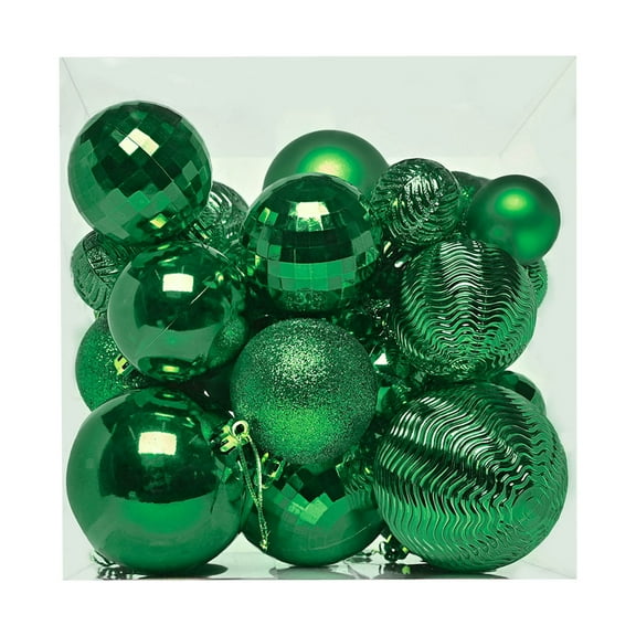 XIA0LE Christmas Balls Ornaments Set, 36pcs Alien Plated Shatterproof Christmas Tree Decorations With Hanging Loop For Xmas Tree Wedding Holiday Party Home Decor, 3 Sizes (Green)