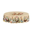 thumbnail image 1 of XIA0LE Easter Round Tablecloth 60x 60in Waterproof Fabric Spring Flowers Bunny Table Cloths For Easter Indoor Outdoor Kitchen Dining Decorations, 1 of 6