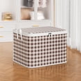 thumbnail image 1 of XIA0LE Fabric Storage Bins With Lids,Coffee Checkered Storage Boxes With Handles For Organizing Clothes Quilt, Collapsible Storage Cube Bins Baskets For Shelves (30l), 1 of 7