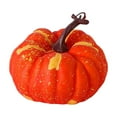thumbnail image 1 of XIA0LE Fall Thanksgiving Orange Artificial Pumpkin Decor 5.5 Inch Halloween Realistic Plastic Fake Pumpkin For Autumn Harvest Home Kitchen Table Decorations, 1 of 7