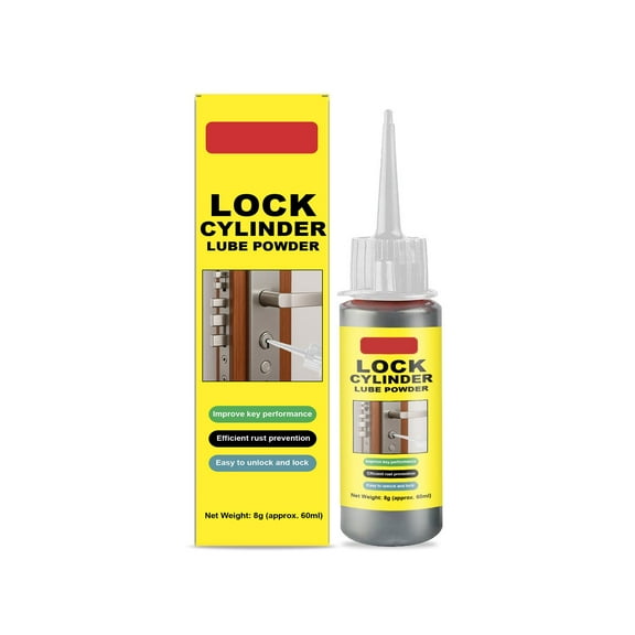 XIA0LE Graphite Dry Lock Lubricant Powder, Graphite Lock Cylinder Lubricant Spray Dry Powder Lock Key Antirust Maintenance Multi-Purpose Lubrication Tool (8g)