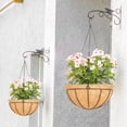 thumbnail image 1 of XIA0LE Half Moon Coco Fiber Replacement Liner, Natural Coconut Coir Wall Mount Planter Insert, Breathable Drainage Basket Liner For Outdoor Garden Hanging Flower Pot Container (12in), 1 of 6
