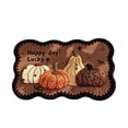 thumbnail image 1 of XIA0LE Imitation Woven Diatom Mud Floor Mat, 16x24in Pumpkin Wavy Scalloped Edge Floor Mat, Non-Slip Absorbent Autumn Doormat For Front Door Kitchen Bathroom Farmhouse Thanksgiving Decor (D ), 1 of 6