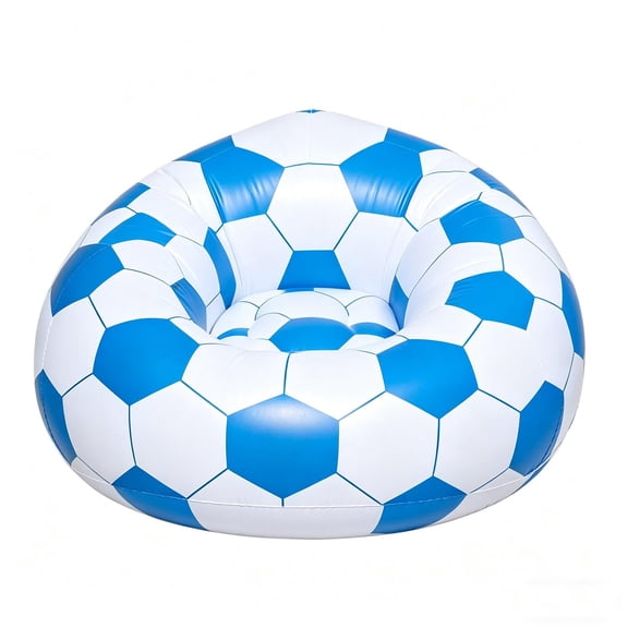XIA0LE Inflatable Soccer Bean Bag Sofa Chairs for Adults, Portable Inflatable Soccer Sofa, PVC Blow up Inflatable Seat Sofa for Lawn, Holiday Party, Home, Garden, Outdoor&Indoor (Blue)