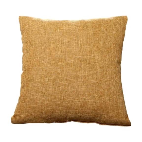 XIA0LE Linen Decorative Square Throw Pillow,Cozy Cushion With Pillow Inserts,18x18inch Soft Accent Pillow For Couch Sofa Living Room Home Decor, Yellow