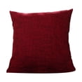 thumbnail image 1 of XIA0LE Linen Decorative Square Throw Pillow,Cozy Cushion With Pillow Inserts,18x18inch Soft Accent Pillow For Couch Sofa Living Room Home Decor, Wine, 1 of 6