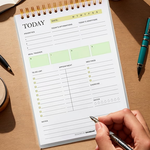 XIA0LE To Do List Notepad, A5 Daily Planner Notepad Undated 50 Sheets, 6" X 8.4" Planning Pad Checklist Productivity Note Pad For Work And Personal Organized