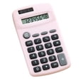 thumbnail image 1 of XIA0LE Mini Eight Digit Calculato , Basic Small Solar And Battery Operated, Large Display Four Function, Auto Powered Handheld Calculator For Office,School, Home (Pink), 1 of 7