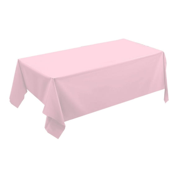 XIA0LE Plastic Table Cloth Disposable , 54 X 72 Inch Tablecloths For Rectangle Tables,Pink Plastic Table Cover Shower, Birthday, Party, Indoor And Outdoor Use