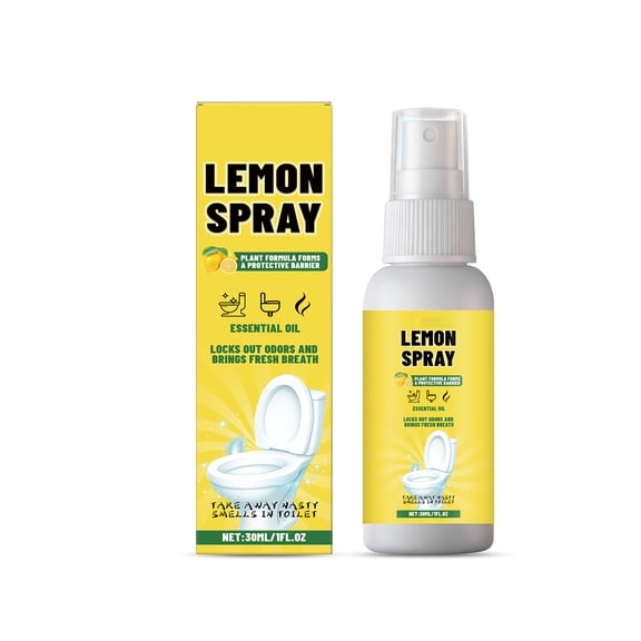 XIA0LE Poo Toilet Deodorizer Spray Fresh Lemon Odor Blocking Spray For Bathroom Portable Air Freshener 30ml