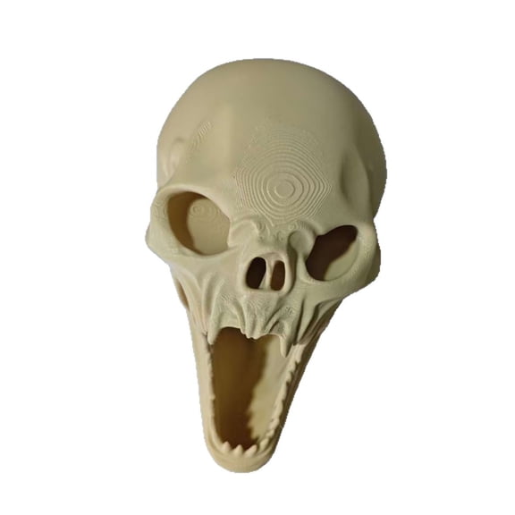 XIA0LE Printed Skull Statue Horror Fanged Alien Skull Figurine Gothic Skull Head Desktop Ornament Halloween Decor Sculpture For Shelf Table Home Decoratio