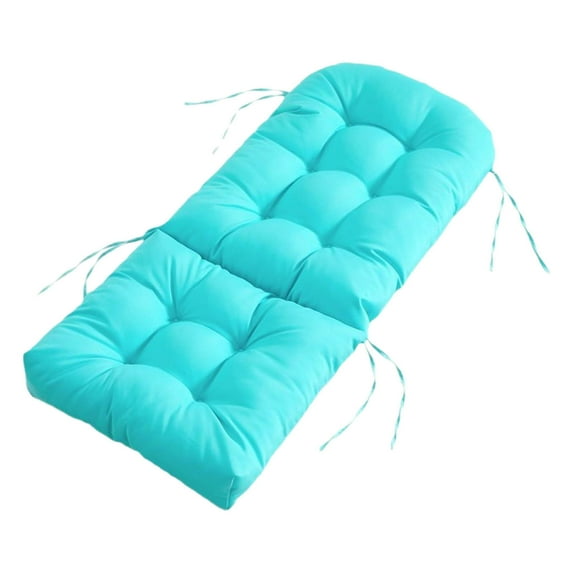 XIA0LE Rocking Chair Cushion Anti-Slip Tufted High Back Seat Cushion With Ties, 44x20in Removable Neck Pillow Rocking Chair Seat Cushions For Bedroom, Living Room,Outdoor Patio Chair (Blue)