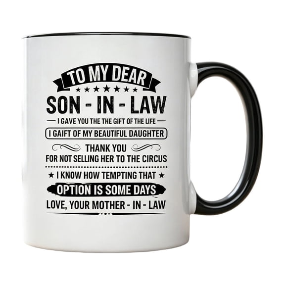 XIA0LE To My Son-in Mug - Sarcastic Circus Joke Ceramic Cup For Him