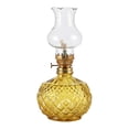 thumbnail image 1 of XIA0LE Vintage Glass Oil Lamp, Diamond Embossed Yellow Glass Kerosene Lamp With Clear Chimney, Retro Decorative Hurricane Lamp Desktop Night Light For Home Decor, Bedroom, Farmhouse Ornament, 1 of 8