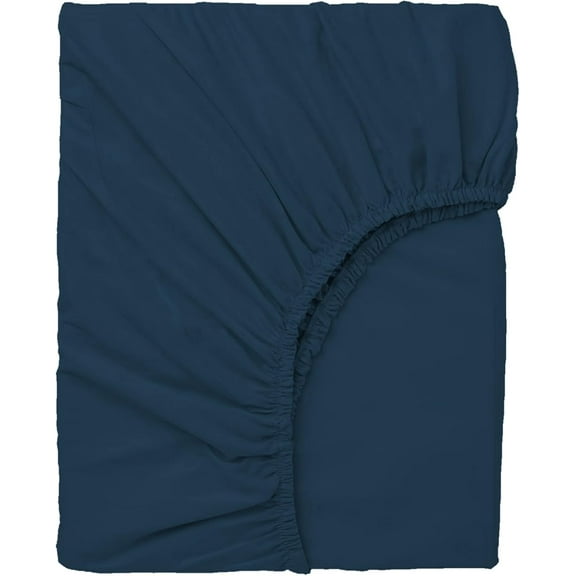 XIACOCO-100% Microfiber Twin Size Fitted Sheet Only, Ultra Soft Hotel Quality 14" Deep Pocket, Twin Xl Bed Sheet Matress Protector For Dormitory, Machine Washable And Non-Fade, 39"X75" Dark Blue