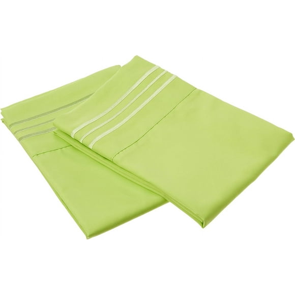 XIACOCO-1500 Thread Count Wrinkle & Fade Resistant Egyptian Quality Ultra Soft Luxurious 2-Piece Pillowcases, Standard Size, Lime