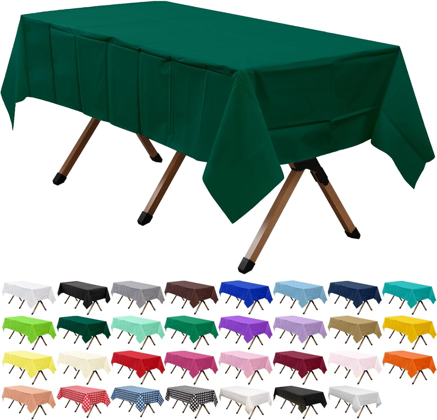 PARTY ULYJA 2-Pack Light Blue Plastic Tablecloths - 54x108 Inches, Disposable Rectangle Table Covers For Birthdays, Weddings, Parties