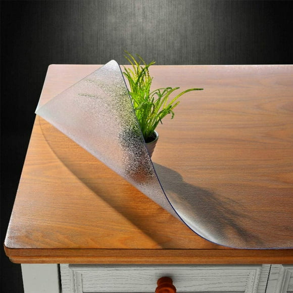 XIACOCO-Custom 12 X 32 Inch Frosted Desk Cover Protector, 1.5Mm Thick Plastic Desk Pad Mat, Table Cover Tablecloth Protector For Office Computer Writing Desk, Side Table, End Table, Night Stand Dress