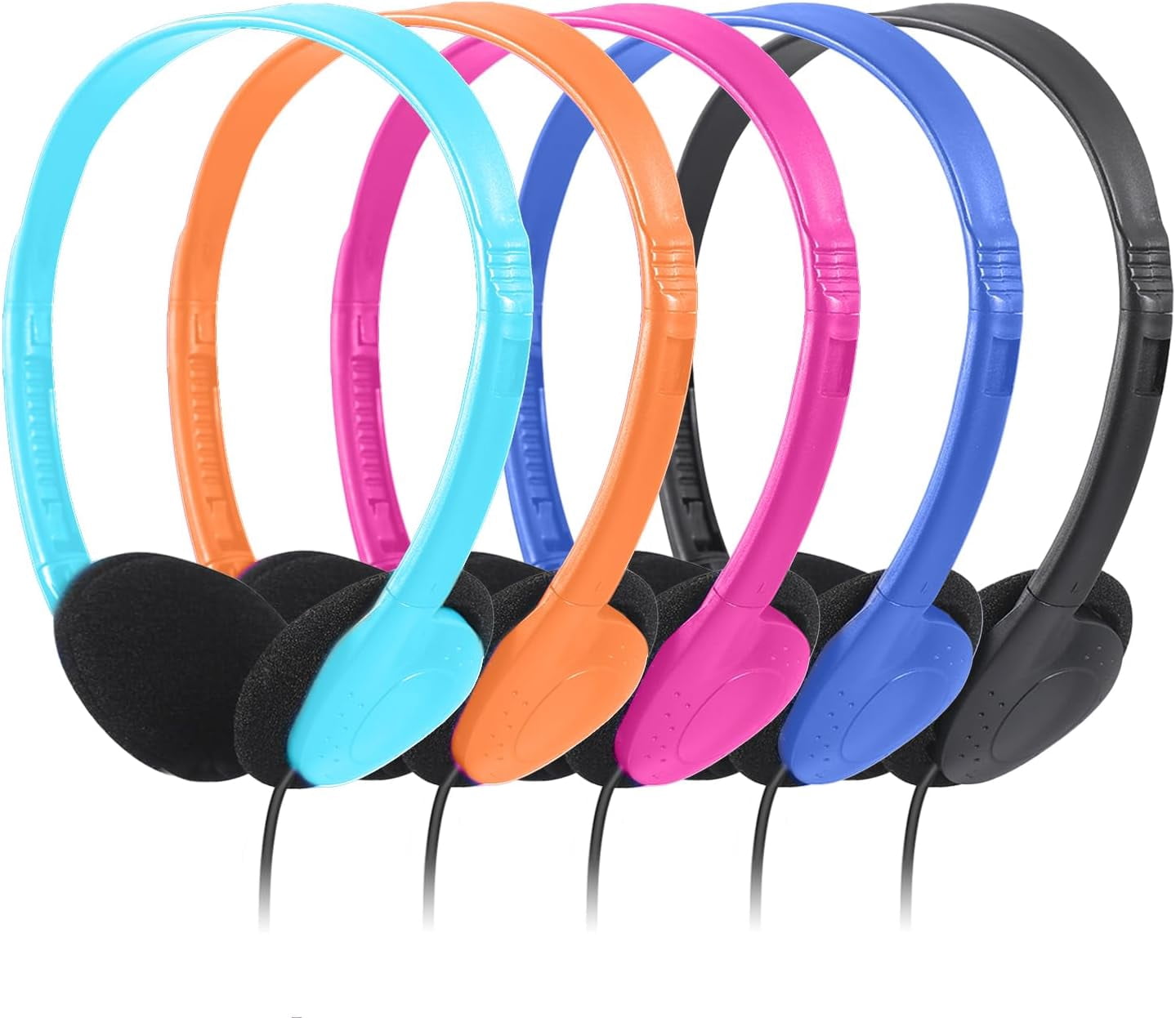 XIACOCOKids Headphones For Classroom In Bulk Multi Colored 5 Pack