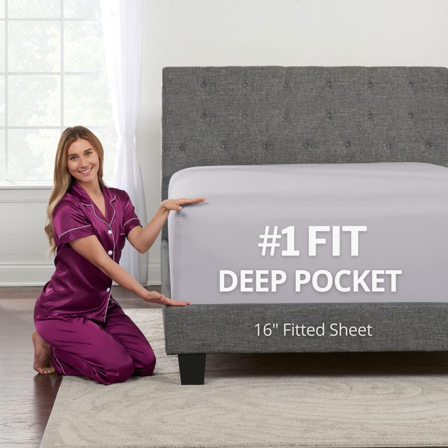 XIACOCO-Kids Twin Fitted Sheet Only U2013 Real 16U201D Twin Deep Pocket Fitted Sheet Fit Perfectly 14U201DU201318U201D Deep Mattress & Toppers U2013 Twin Fitted Sheets U2013 1 Piece Fitted Bed