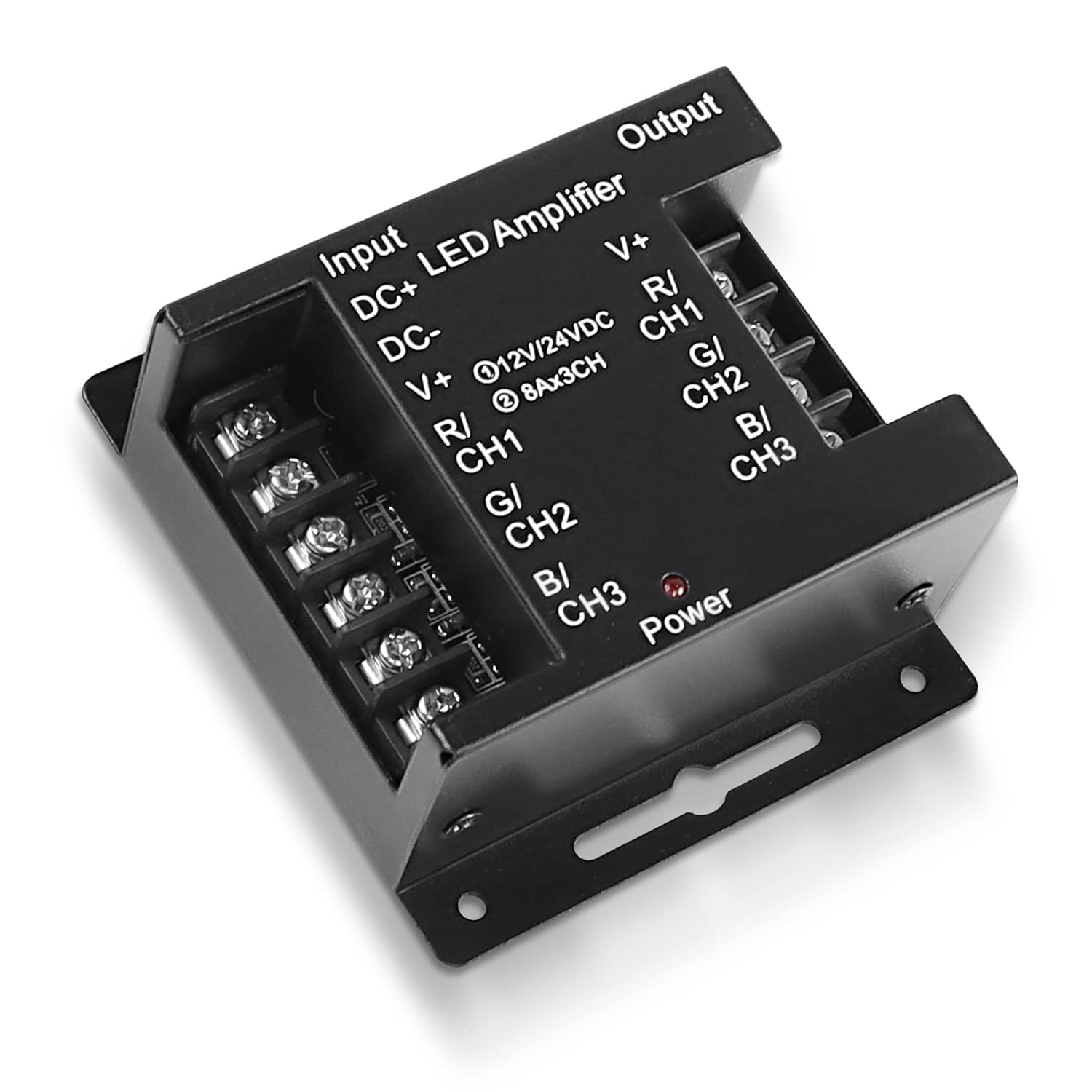 XIACOCO-Rgb Led Amplifier 3-Channel Signal Repeater Dc 12V-24V 8A/Ch ...