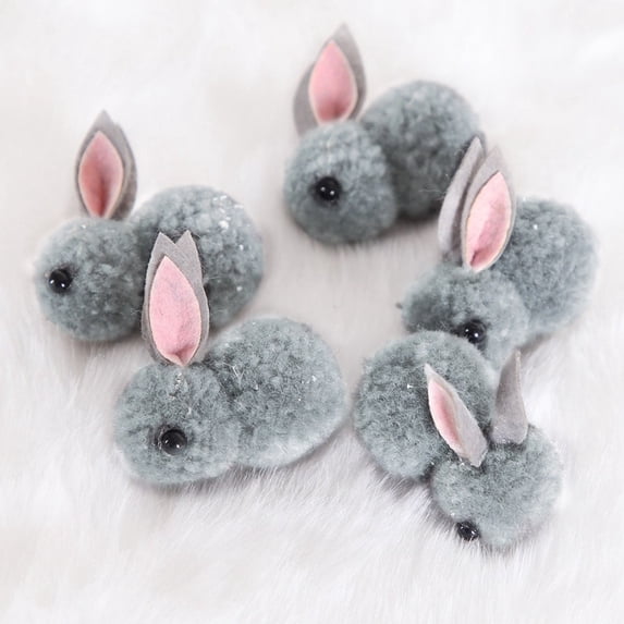 XIAHAO 5 Pcs Mini Plush Easter Bunny Animals, Miniature Stuffed Rabbit, Soft Tiny Stuffed Animals Easter Bunnies Plush Rabbit for Easter Basket Stuffers, DIY Hair Clips