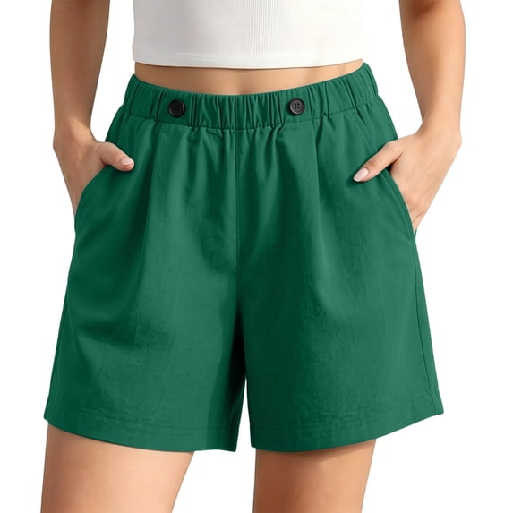 XIAIYT Women High Waisted Shorts Wide Leg Shorts with Pockets Daily Wear Plus Size Shorts for Women Business Casual