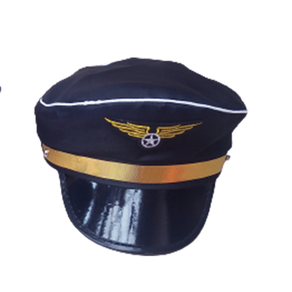 XIAN Adult Airline Pilot Captain Hat America Pretend Play Costumes