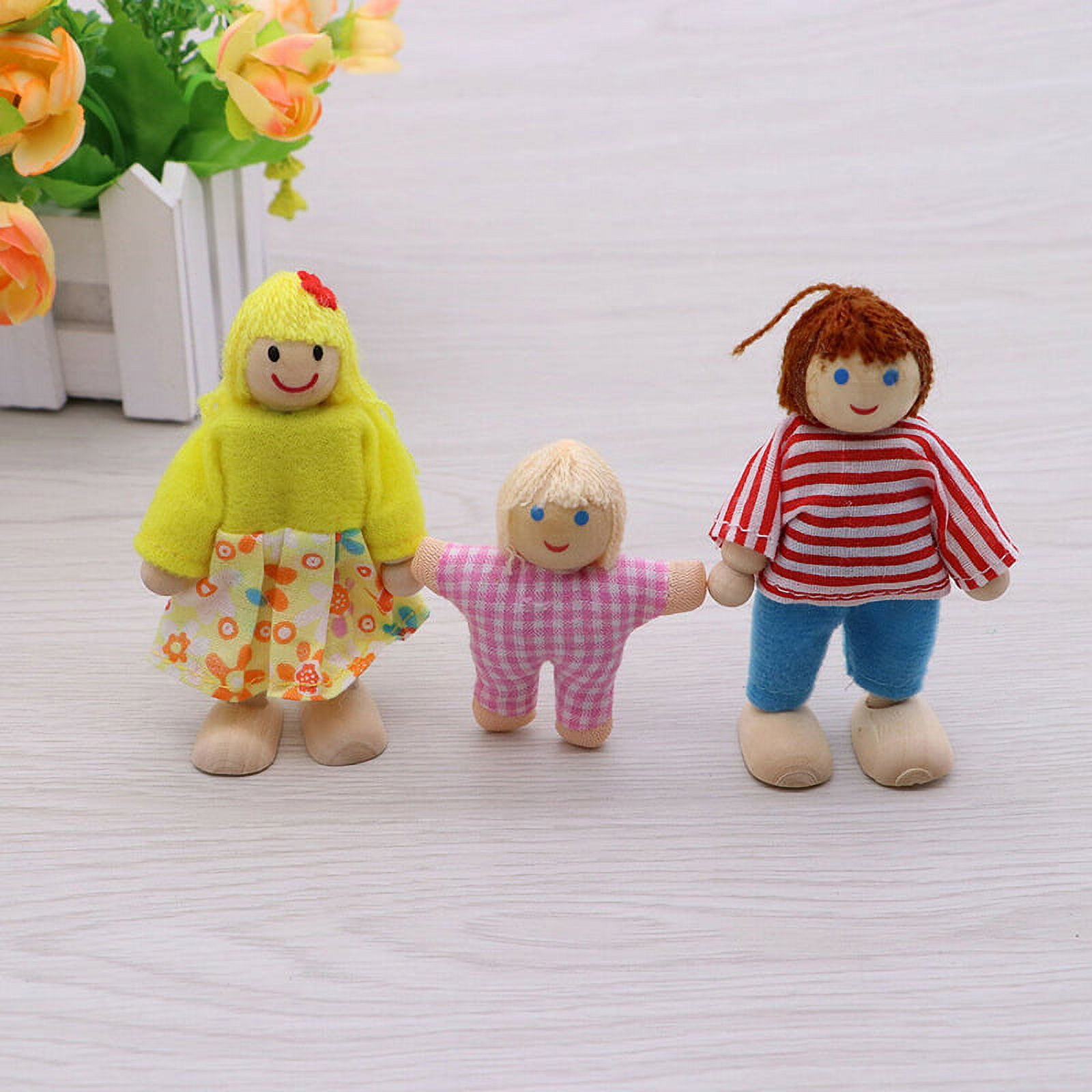 XIAN Pretend Play Mini House Dolls Mini House Gift Family Wooden Toy ...