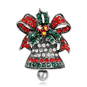 XIAN  Vintage Christmas Bell Brooch Funny Lapel Pin Clothes Backpack Decoration for Coats Jackets Sweaters Suit  A