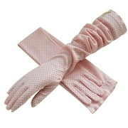 XIAN  Women Sun Protection Driving Gloves With Dot Patterns  For Outdoor Driving  Light Pink