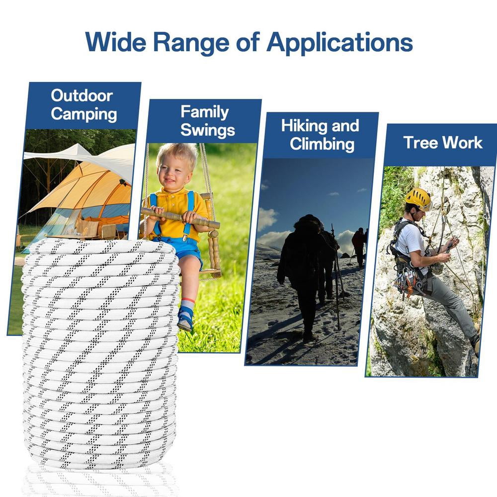 What Are Rigging Ropes XIANERS Arborist Rigging Rope 197 Ft High Strength Double Braided ...