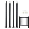 thumbnail image 1 of XIANERS Deck Railing Kit Carbon Steel Handrail Post 4PCS Railing Post Fixed Top Mount Black Stair Railing System Kit Cable Railing Post Black Finish Flat Top Deck Post greater, 1 of 9
