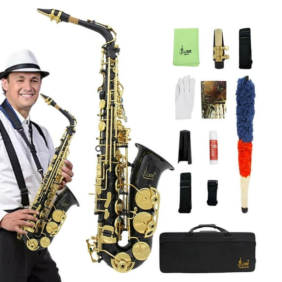 XIANERS E Flat Sax Full Kit Alto Saxophone Brass Engraved Wind & Woodwinds Saxophones with Adjustable Strap and Case masterly