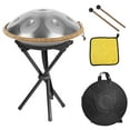 XIANERS Handpan Drum D Minor Steel Hand Drum 22-Inch Silver Hand Pan ...