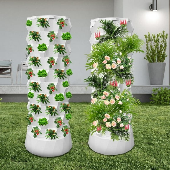 XIANERS Hydroponic Plant Tower 80 Slots Hydroponic Grow Towers For Vegetables With Water Pump Planter Tower For Strawberries Tomatoes Lettuce stylish