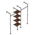XIANERS Industrial Pipe Clothes Rack Three Columns Wall Mounted Garment