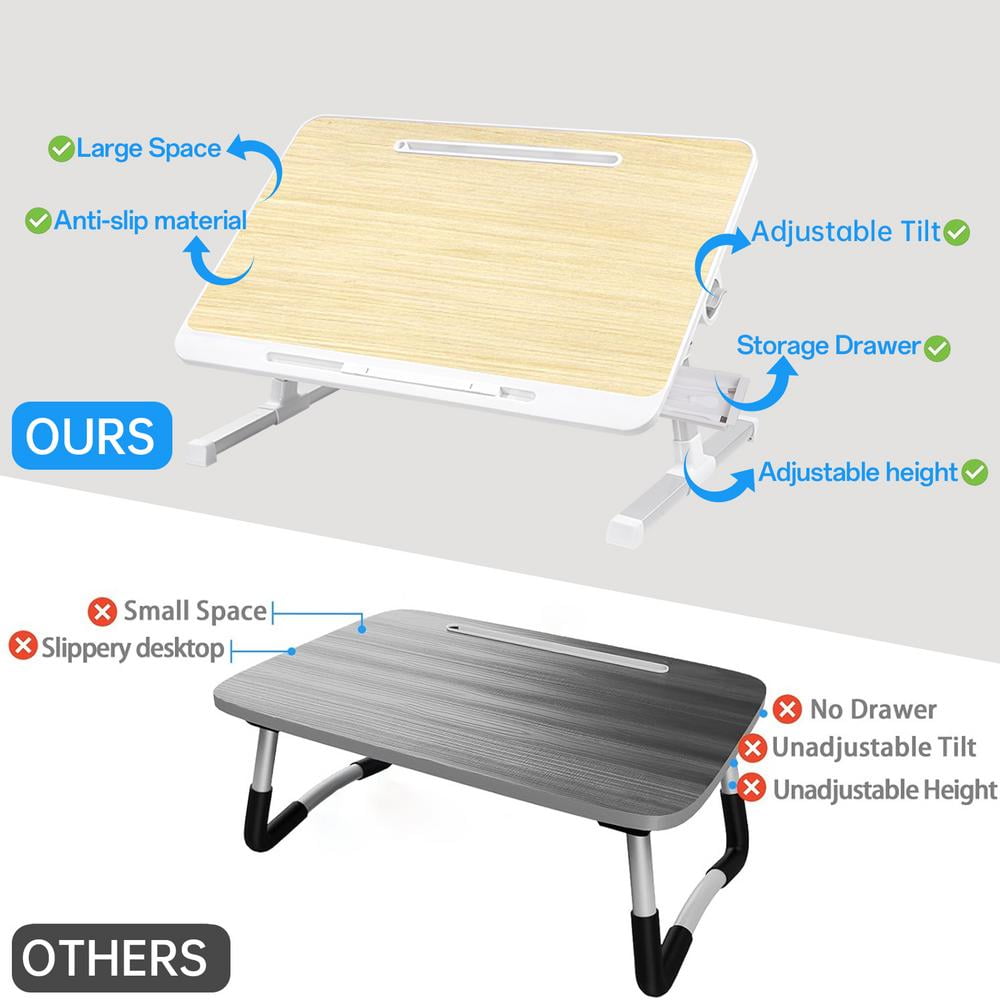 XIANERS Lap Desk for Laptop Nonslip Lap Desk with Drawer Angle