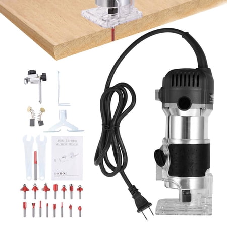 XIANERS Wood Router Tool Wood Router Collets Hand Trimmer 800W 110V Compact Router Laminate Trimmer Woodworking Tool for Milling Engraving chic
