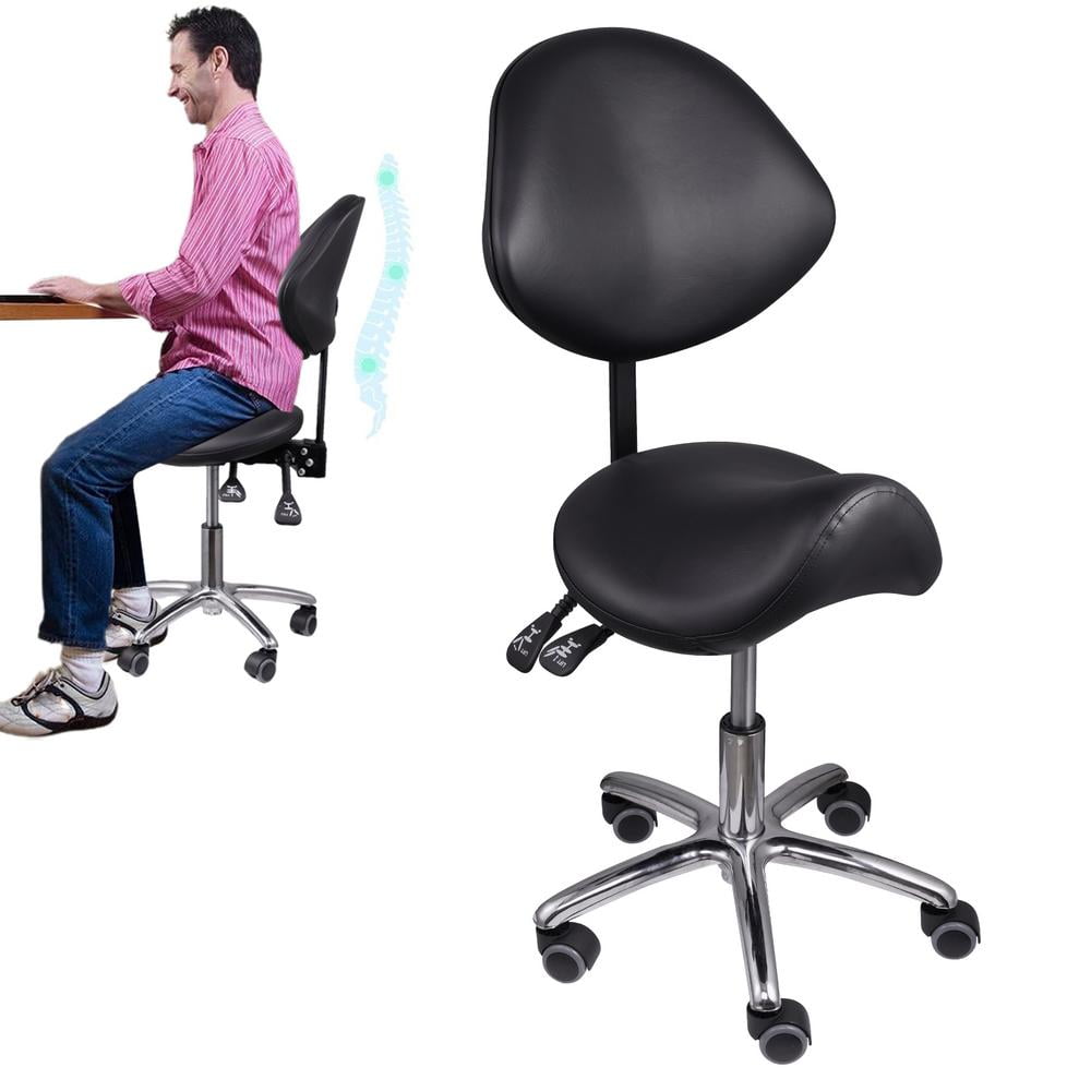 XIANERS Professional Saddle Stool Ergonomic Esthetician Chair with Back Support Comfortable Heavy Duty Saddle Chairs with Wheels for Dentist Offices Salons Spa classy