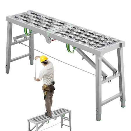 XIANERS Scaffolding Adjustable Height Foldable Scaffolding Lift Shelf Anti-slip Mesh Style Adjustable Height Engineering Ladder With Carton For Home Renovation way