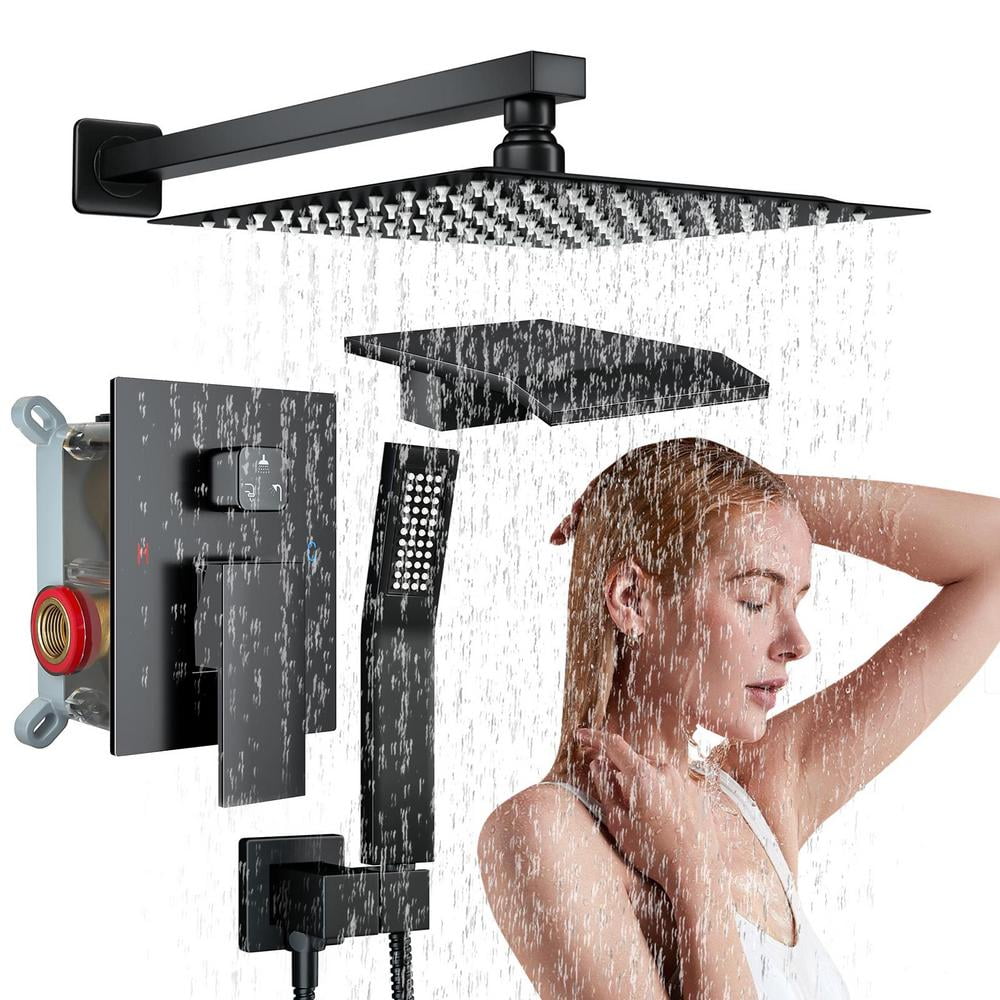 XIANERS Shower Head Kit Shower Set Complete Shower System Matte Black ...