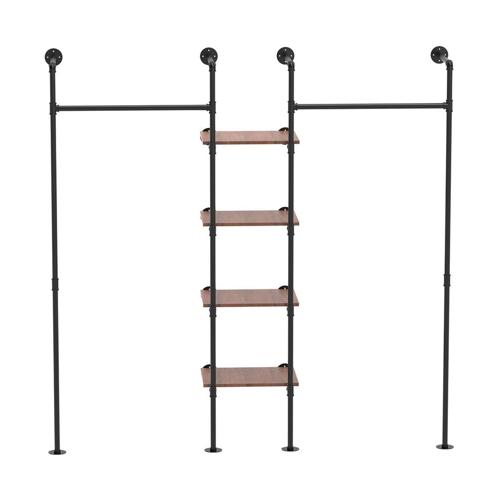 XIANERS Wall Mounted Clothing Rack Three Columns Wall Mounted Garment