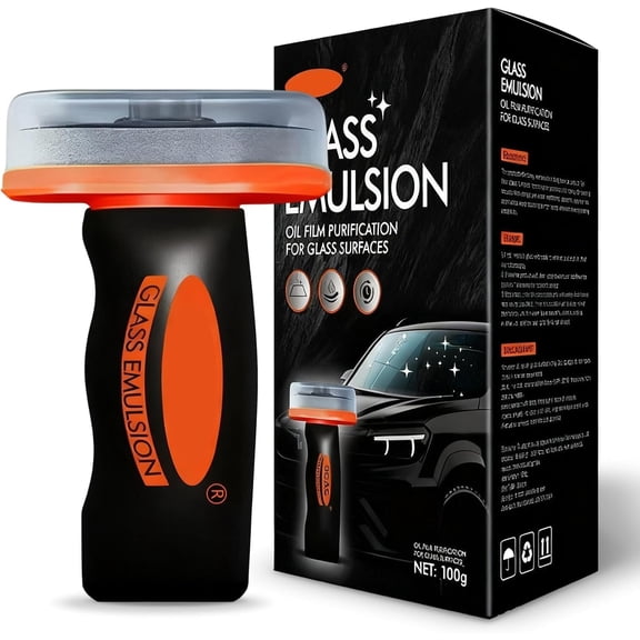 XIANGFF Glass Cleaner, 100ml Car Oil Film Cleaner with Glass Cleaning Board for Automotive Windows and Mirrors