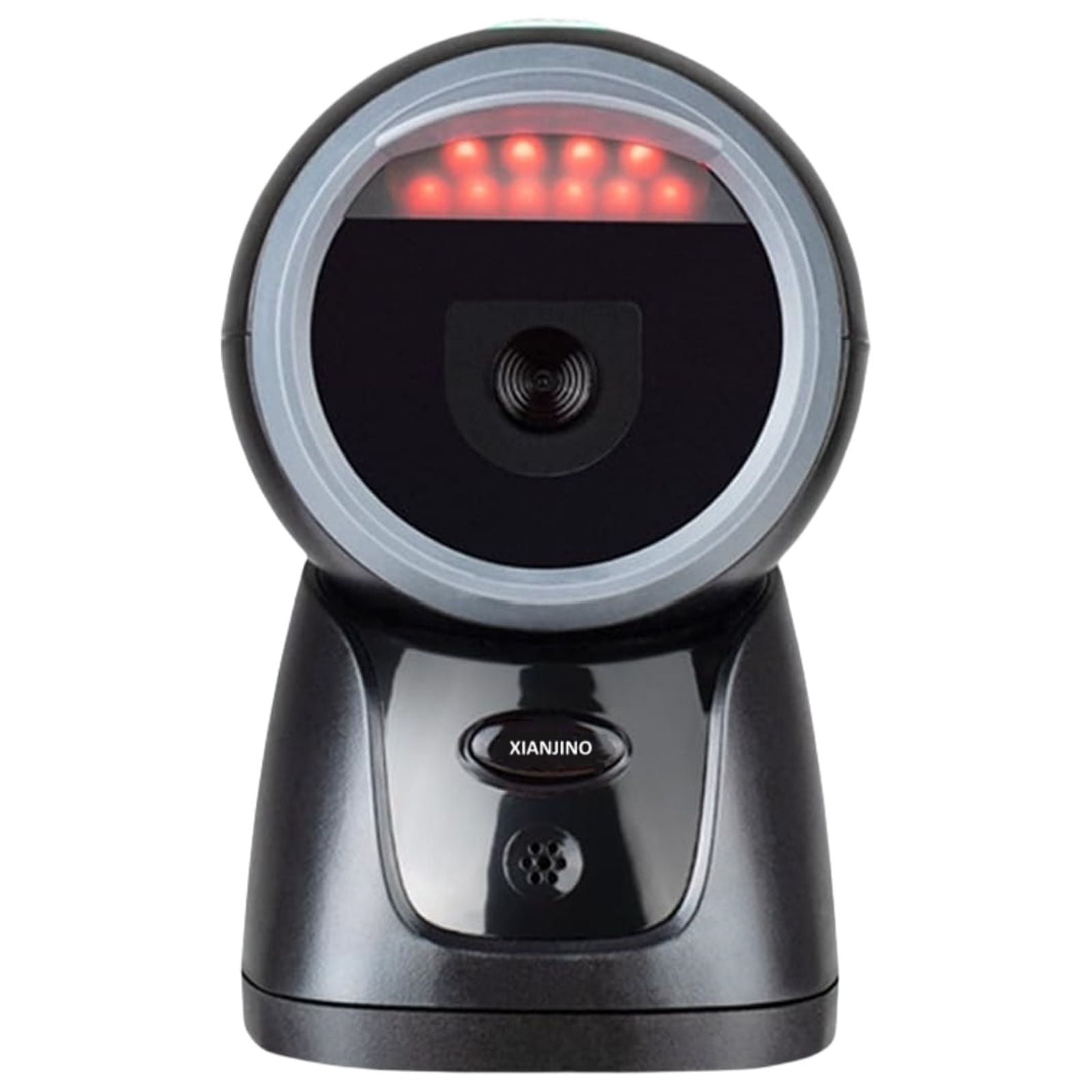 XIANJINO 2D QR Omnidirectional Desktop Barcode Scanner Stable Hands Free USB Wired Platform Bar Code Reader for POS System Supermarket Retail Store Shop Warehouse Screen Payment